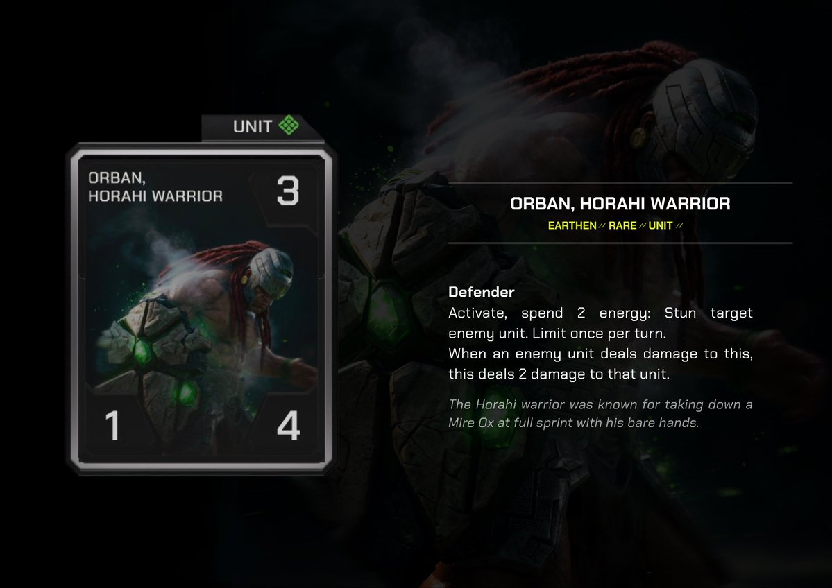 Arithmos0x's tweet photo. Orban looking real good here.  I’m a big fan of retaliate, paired with Ilana in a gaffar deck or Nehemiah I can see him being a real nasty force. https://t.co/m6TqWJuILZ
