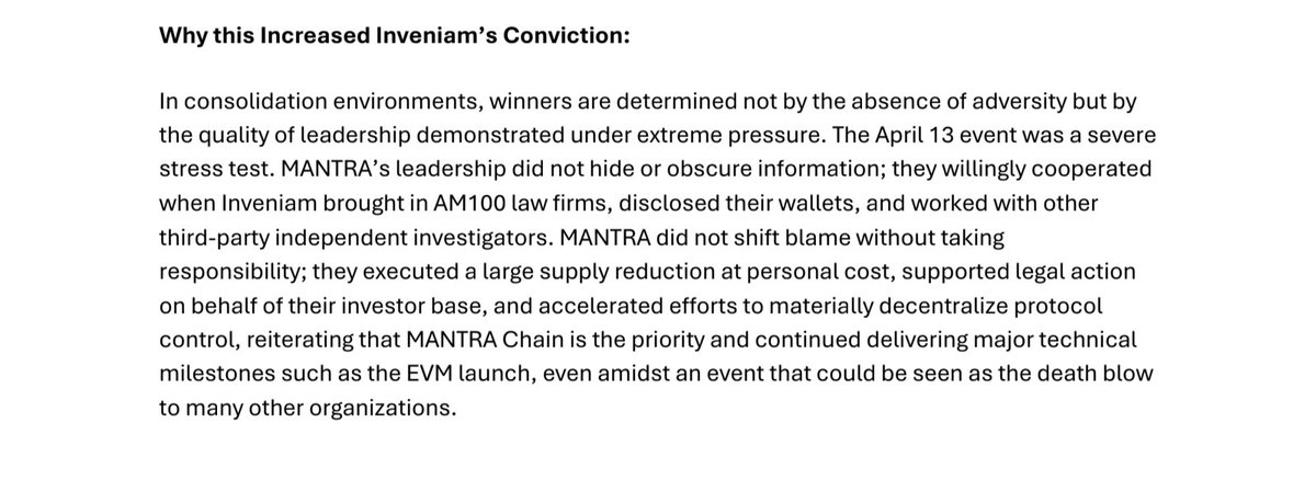 lady_in_crypto's tweet photo. P.S.: Your special agent is still reading the report but I like what I'm reading so far.

Here's just a small fraction of it. More to come. 👇

Page 10 of the @InveniamIO's Report answered the critical question: "Why did investigation results increase Inveniam's Conviction in @MANTRA_Chain?"