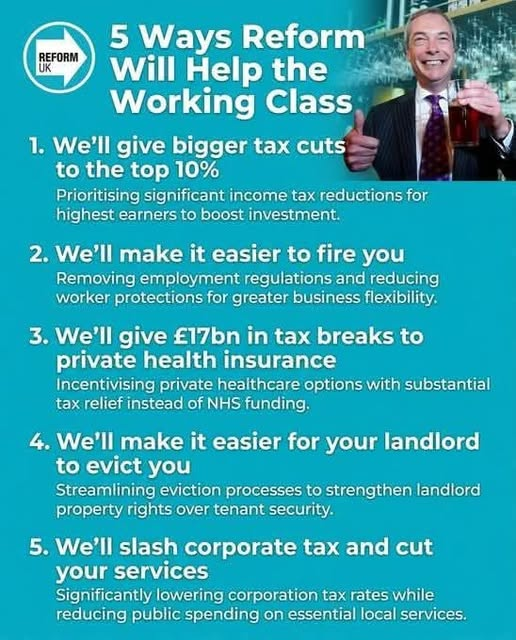 Kate2Spirit's tweet photo. @tracybet I fully support your right to join a limited company owned by Muhammed Yusuf and Nigel Farage.  Just because you will not have a say in policy that cuts workers rights, will push Crypto (for £5mil donor Harborne), will move the NHS into an insurance funded Privatised concern. https://t.co/MGJr2A1JPp