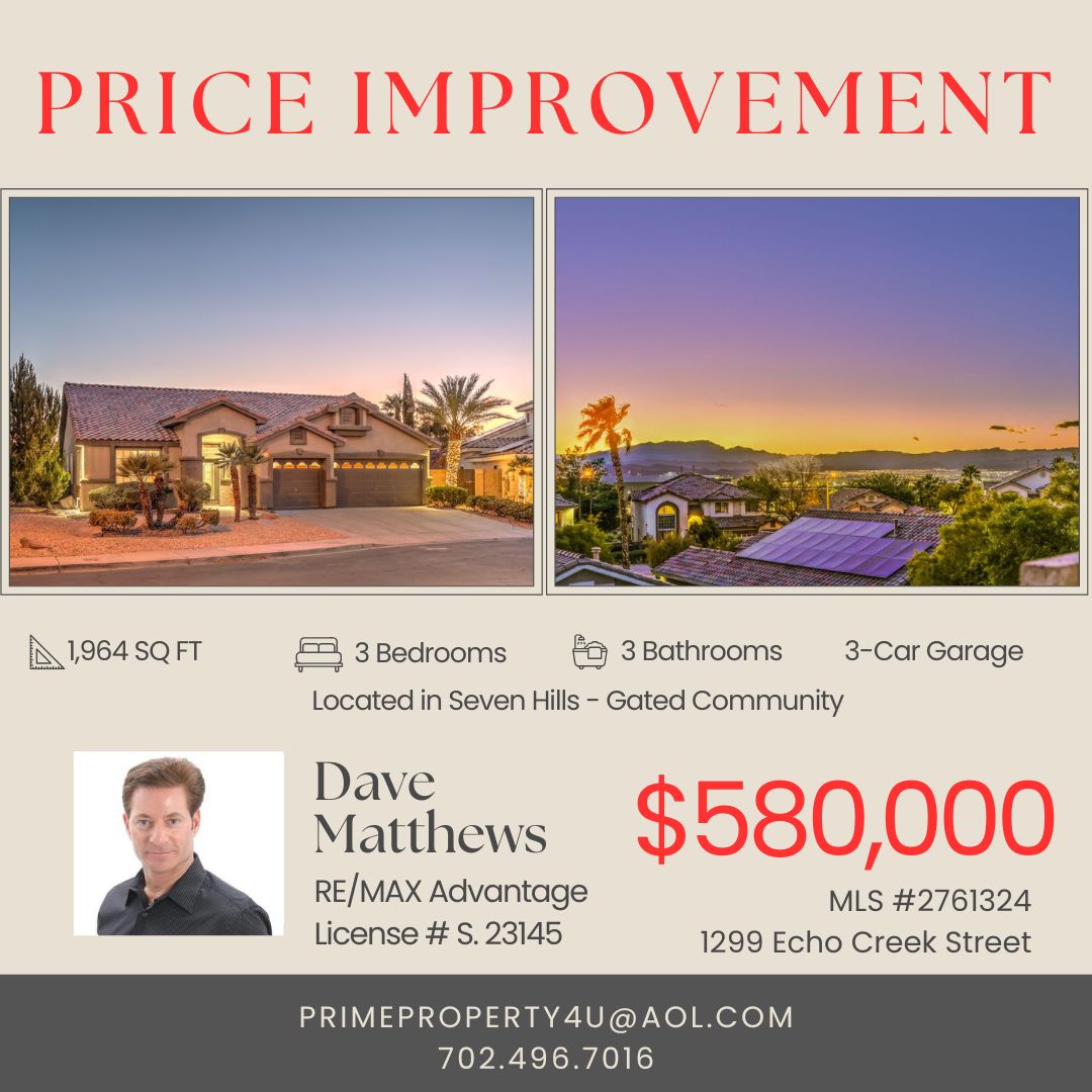 DaveMatthews702's tweet photo. This beautifully refreshed 1-story home located in Seven Hills features 3 beds, 3 baths, a 3-car garage, stunning kitchen upgrades &amp; an elevated backyard showcasing mountain views, sunsets &amp; city lights.

#HendersonNV #HendersonRealEstate  #LasVegasRealEstate #VegasHomes https://t.co/8p6OGuhPP2