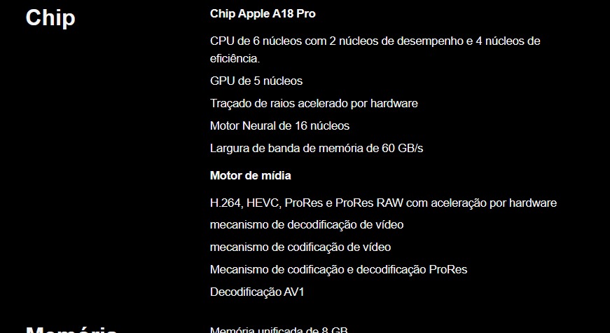 thausos's tweet photo. @netaob1 voce ve as especificações tecnicas e fica de cara, literalemnte é como se fosse compra um computador com snapdragon elite, que eu acredito que seja melhor ainda que o Chip Apple A18 Pro. https://t.co/LkPHHTTa5R