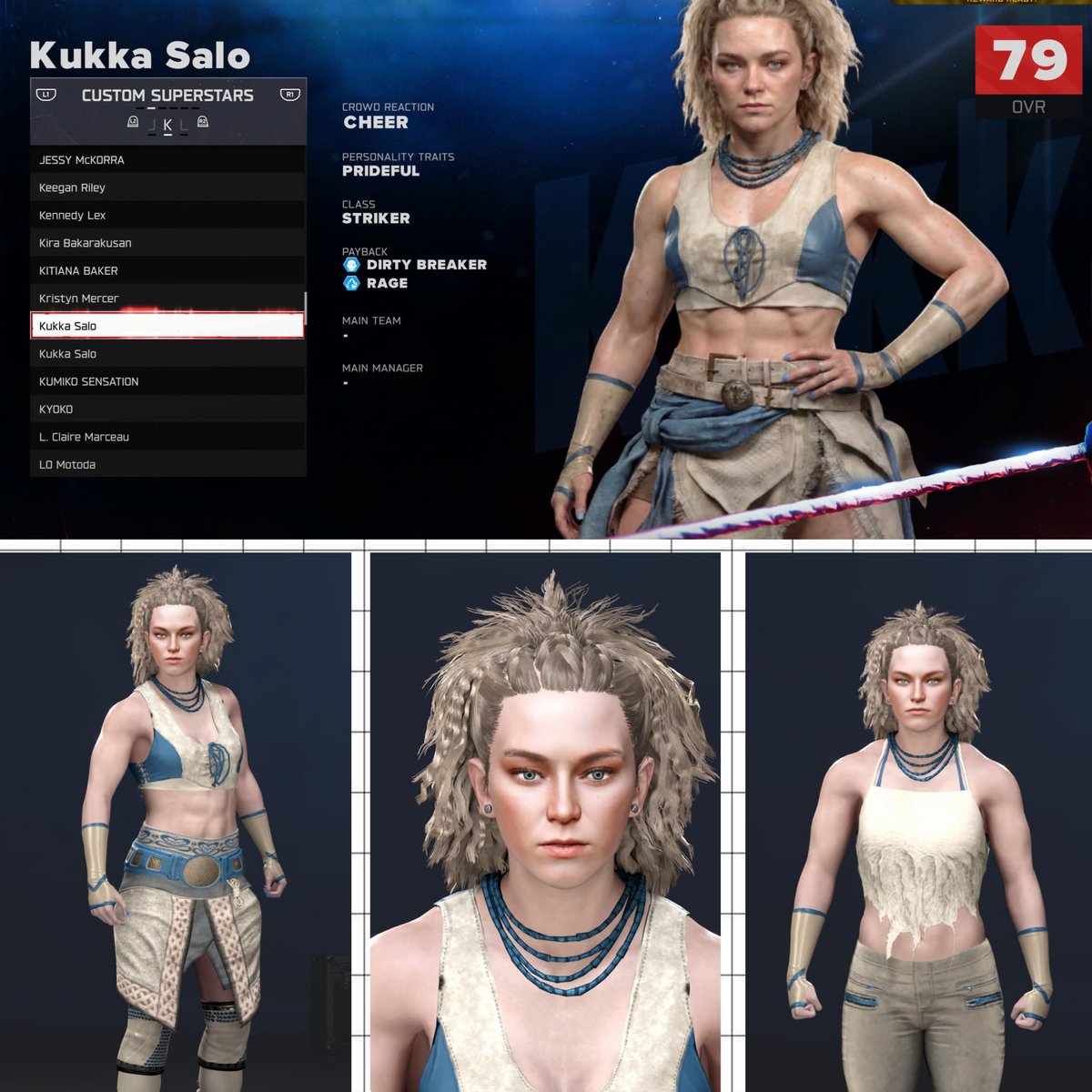 TriStateCAWS's tweet photo. Kukka Salo is up on CC for WWE2K26 on console

She's going through an identity crisis. TSP marketing told her no one gets a Finnish regional lore gimmick and just be a Viking, people love Vikings. She finds it a bit below herself being a former track star

#WWE2K26 #ORIGINALCAWS https://t.co/U4AOm0C9Jb