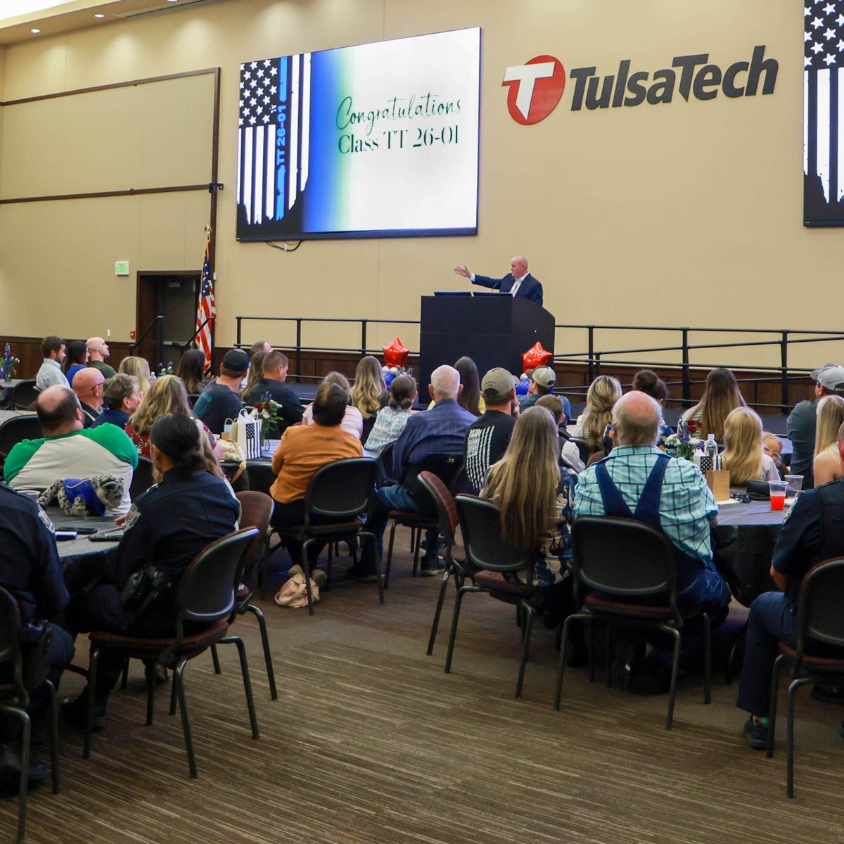 tulsatech's tweet photo. 🎉🎓Congratulations to the newest class of Basic Peace Officer Certification graduates! 

Students finished their training and recently hosted a graduation ceremony with friends and family. 

#myTulsaTech https://t.co/1LSQQPOJ2Z