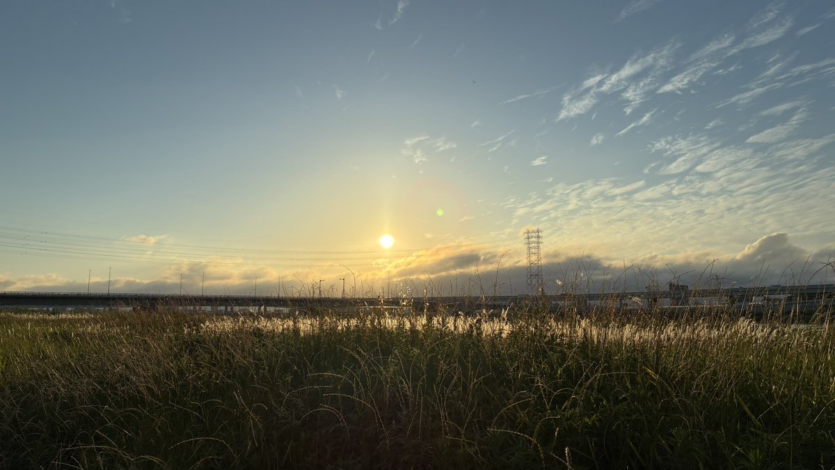 foojii's tweet photo. 6月5日 金曜日fri

いまは晴れます 涼しいな

おはようございます
お気をつけてて 良い一日を
#Sky #イマソラ 
#朝空散歩 #fixedpoint
#livetoday 
荒川土手散歩🚶‍♀️ https://t.co/6KZ4P5W2hx