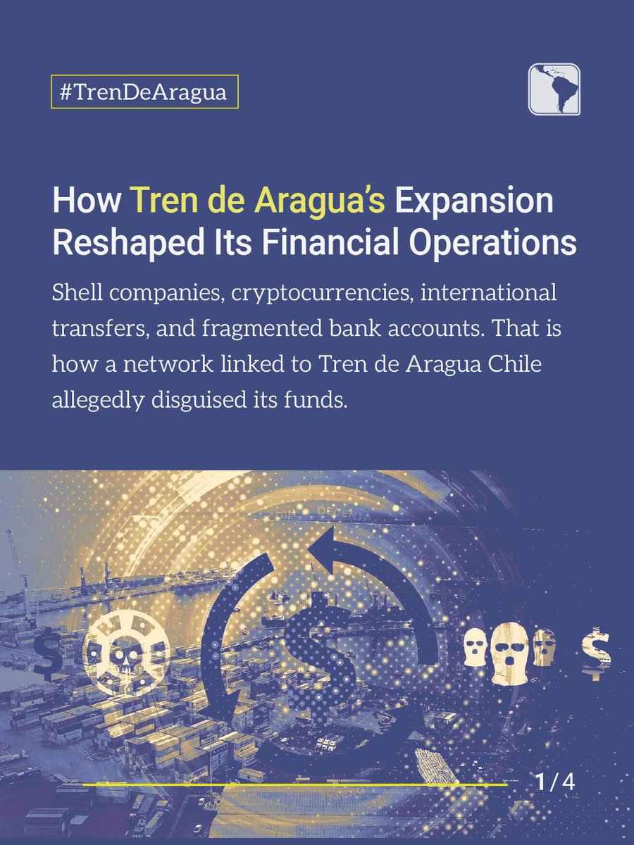InSightCrime's tweet photo. From basic money transfers to cryptocurrency operations, Tren de Aragua’s financial systems evolved alongside its regional expansion. Read how InSight Crime used Nelson AI to analyze these changes and connect fragmented investigations across Latin America https://t.co/AexNaoABmo https://t.co/gHQ1dHDat6