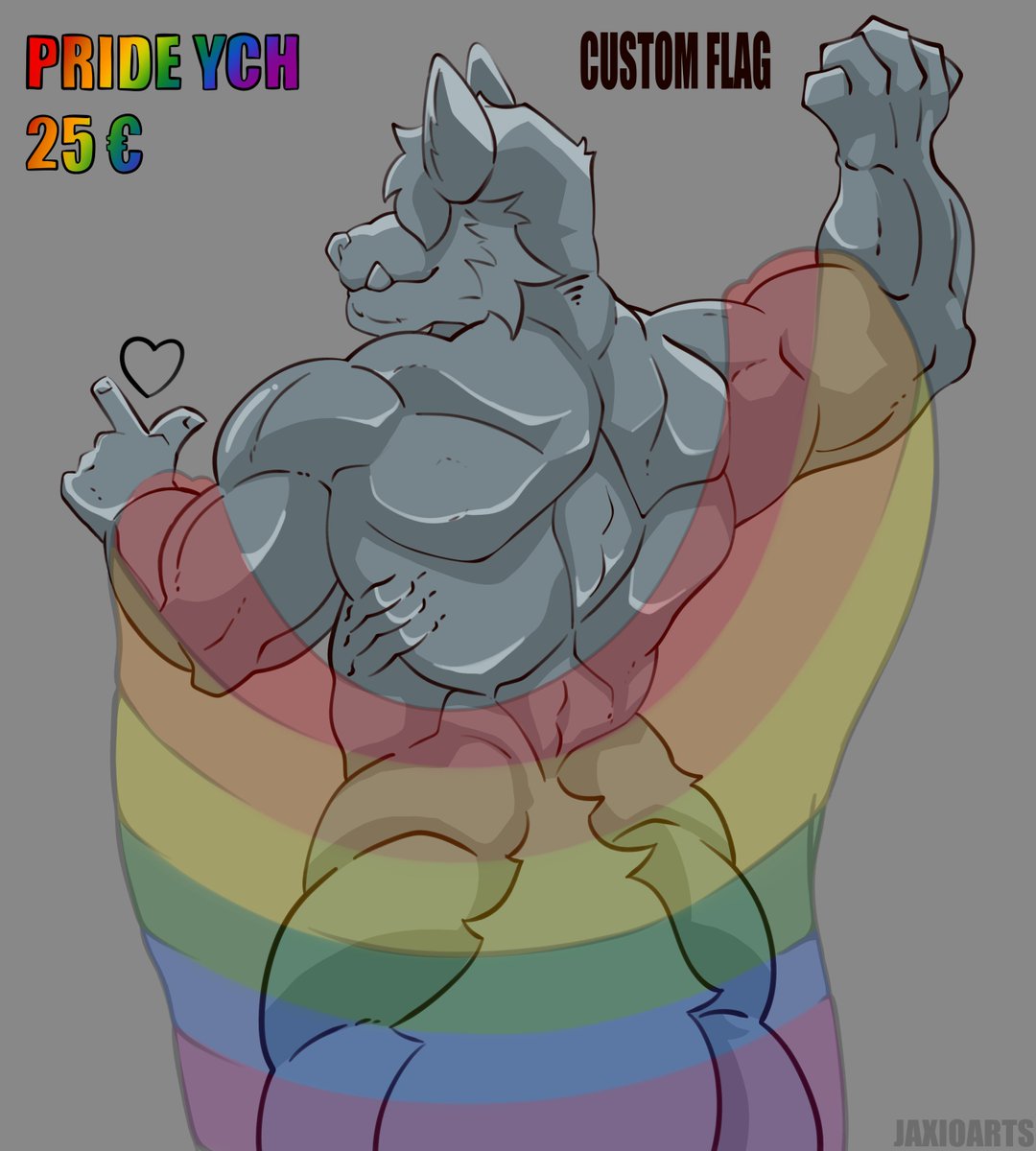 Jaxioarts's tweet photo. Pride YCH 🏳️‍🌈 € 25 
• 4 slots available
• Custom pride flag of your choice
• Special effects included and added during the creation process <3 

This ych will help me cover my upcoming dentist appointments🧡 https://t.co/xnq1bt6nTK