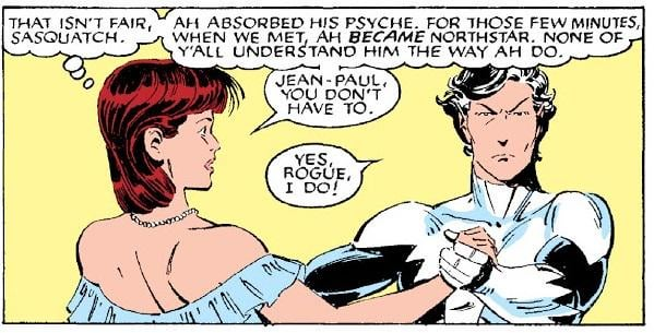 comicvisibility's tweet photo. The queer comic character of the day is Jean-Paul Beaubier / Northstar from Marvel! He's Marvel's 1st gay hero!

Introduced in 1979, Northstar was always meant to be gay, but he was only allowed to come out in 1992 with Alpha Flight (1983) #106. He married Kyle Jinadu in 2012. https://t.co/d03rfxMhds