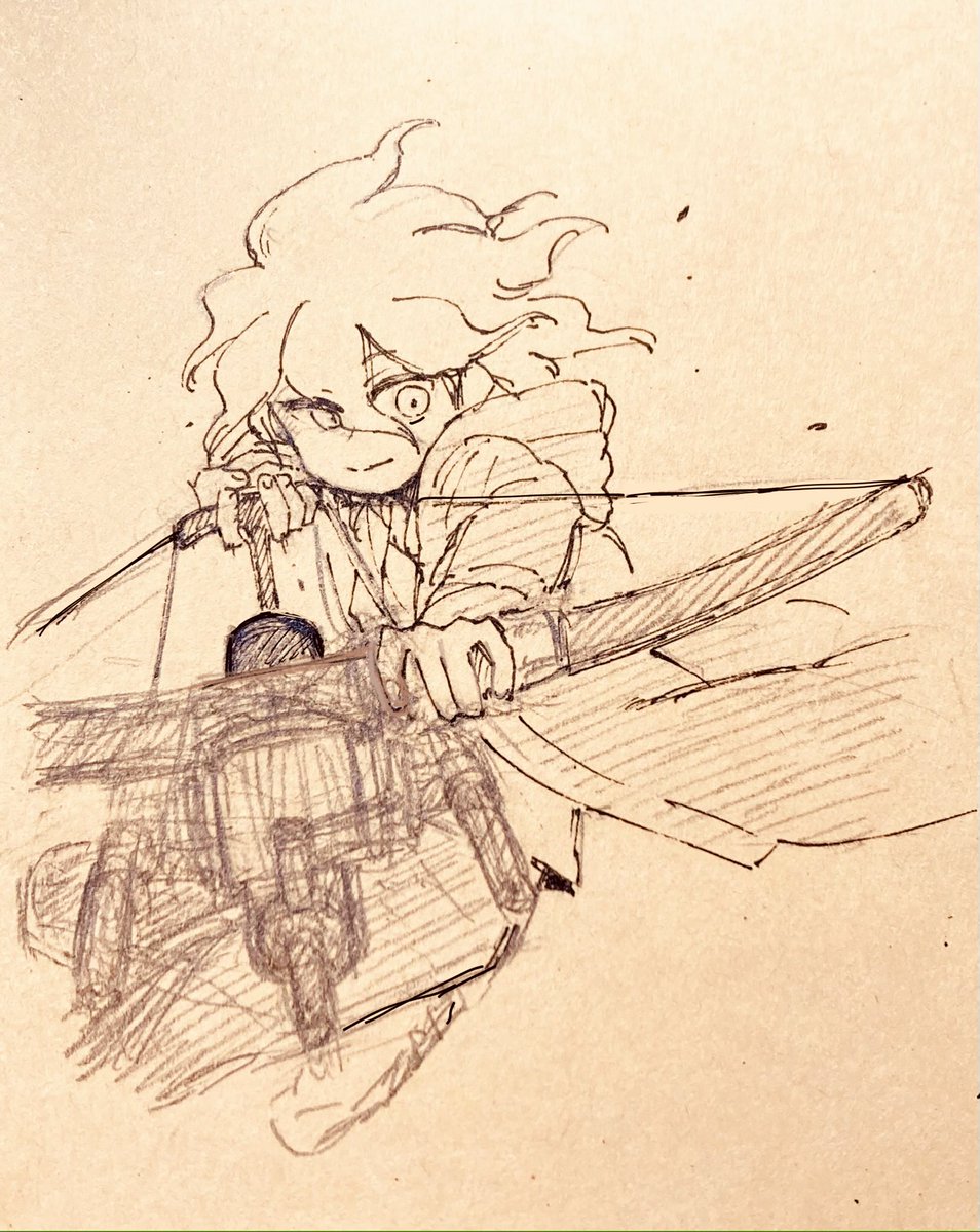 amu552's tweet photo. @wataamu52 武器描けない諦めマン。(狛に弓つかってほしいなの絵) https://t.co/G214ASWV63