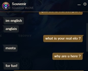 QuentinTropGrrr's tweet photo. @drewlevin  hello this player was clearly not in the right elo ( low plat ) in my game it was unfun and unfair and im really frustrated about it because i lost time and lp because a master shouldnt play in platinium
game id : 7876592510 https://t.co/Z032P8oL6z