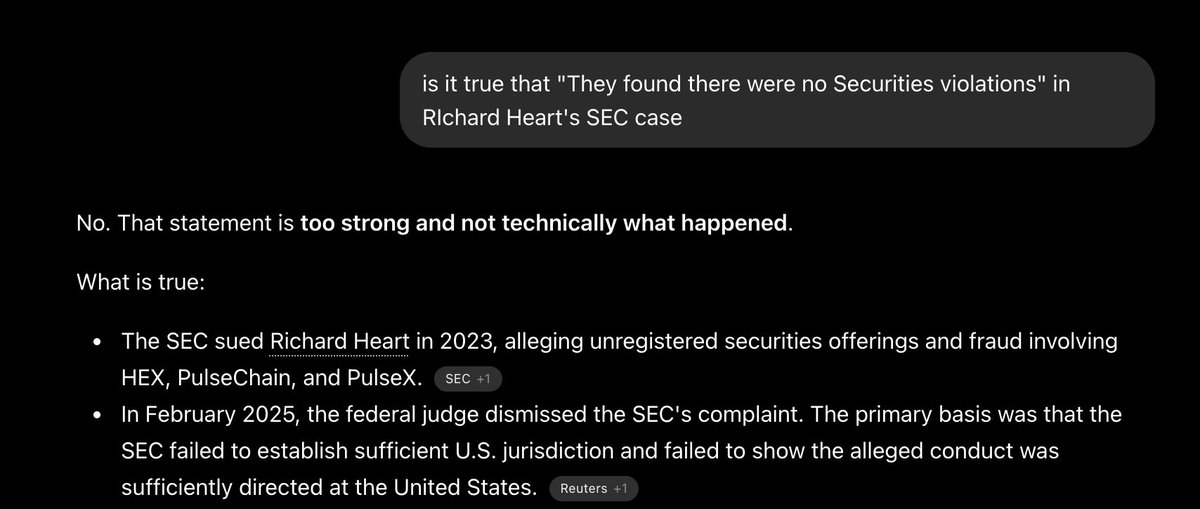 lrradiate's tweet photo. @00xGuru @dr_pegger @RichardHeartWin @IOHK_Charles @250smurf We're repeating the same points here, I asked 3 different AIs, any AI will answer the same. 

They will tell you what I've told you multiple times now, it was dismissed because of a lack of links to US jurisdiction. Not because there was no wrongdoing. https://t.co/FpaC8aB8QW