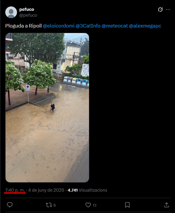 DancsCatalans's tweet photo. La subvencionada de Ripoll marxa de festa a Berga mentre se li inunda el poble.

Absolutament sonada. https://t.co/kUCU0YJiLp