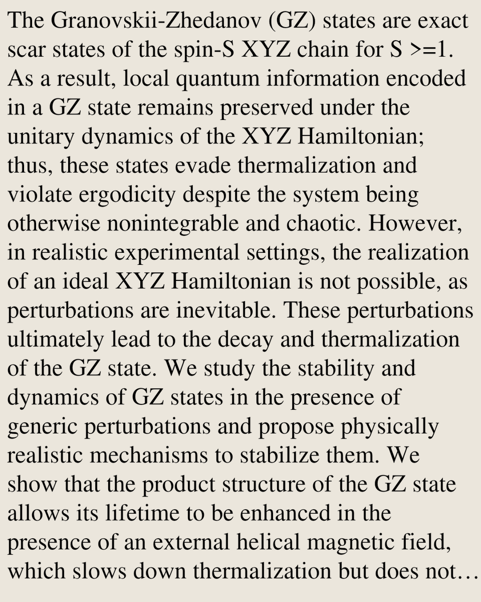 QuantumPapers's tweet photo. Stabilization of Granovskii-Zhedanov scars of the XYZ quantum spin chain via non-Hermitian spin relaxation

Dhiman Bhowmick
https://t.co/Qe1HEIZ7GH [𝚚𝚞𝚊𝚗𝚝-𝚙𝚑 𝚌𝚘𝚗𝚍-𝚖𝚊𝚝.𝚘𝚝𝚑𝚎𝚛 𝚌𝚘𝚗𝚍-𝚖𝚊𝚝.𝚜𝚝𝚛-𝚎𝚕] https://t.co/envNfFk0ow