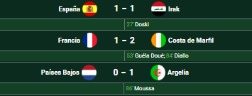 GoldeoroCarp's tweet photo. SE LES CAE LA MENTIRA A LOS EUROMIERDA

ESPAÑA 1-1 IRAK

FRANCIA 1-2 FRANCIA

HOLANDA 0-1 ARGELIA https://t.co/dcpS2m3eVE
