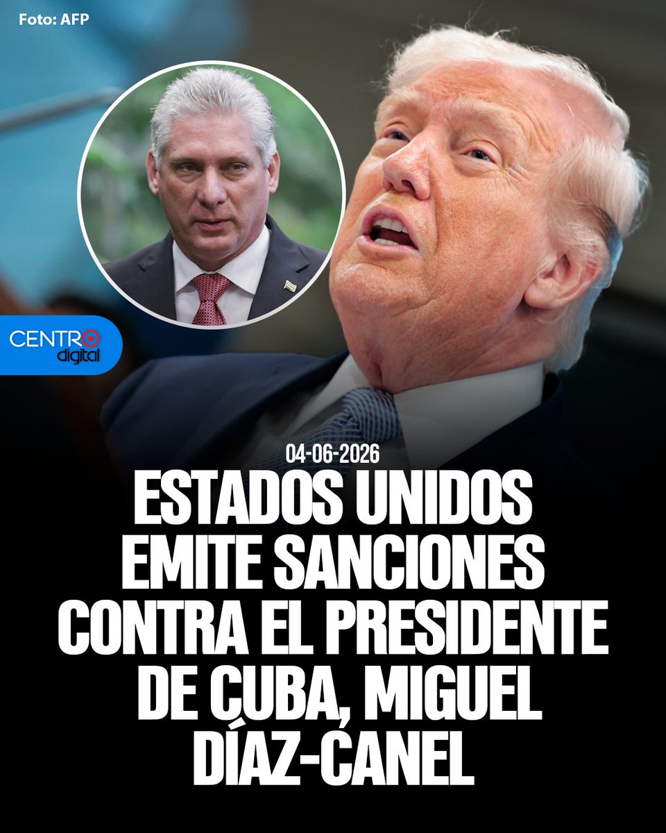 radiocentroec's tweet photo. #ATENCION | Estas acciones se enmarcan en el endurecimiento de las medidas estadounidenses contra el régimen cubano y sus principales figuras políticas.

Los detalles➡️ https://t.co/wVGPkMVeHj https://t.co/yhggQNHjJh