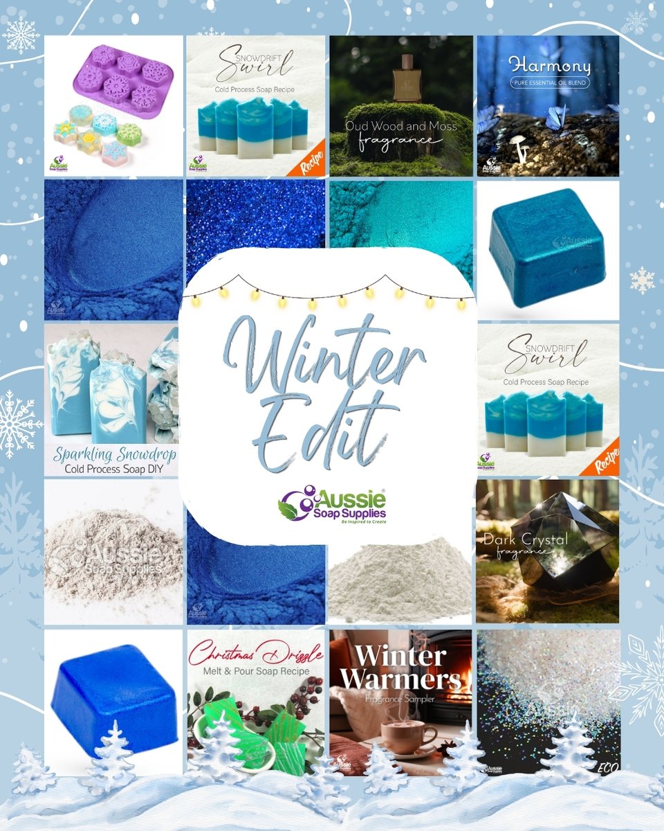 aussiesoaps's tweet photo. ❄️ As winter begins to roll in and the air gets crisp, we’re here to warm things up with our latest seasonal product edit!

Happy Soaping! ❄️ 

Browse our Winter Edit here https://t.co/lYjlvwSjCi

#aussiesoapsupplies #aussiesoaps #winter #winteredit https://t.co/hLJmMa10ne