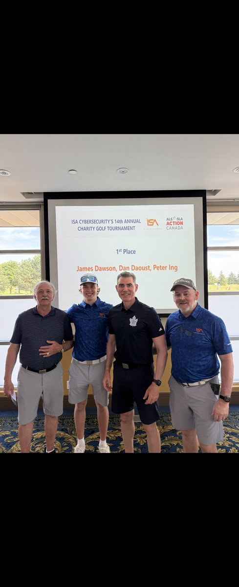 LeafsAlumni's tweet photo. Dan Daoust and Peter Ing taking home 1st Place at ISA Cybersecurity's 14th Annual Charity Golf Tournament in support of ALS Action Canada.

Great work boys! 🏆

#LeafsForever https://t.co/bVfZKCVYrM