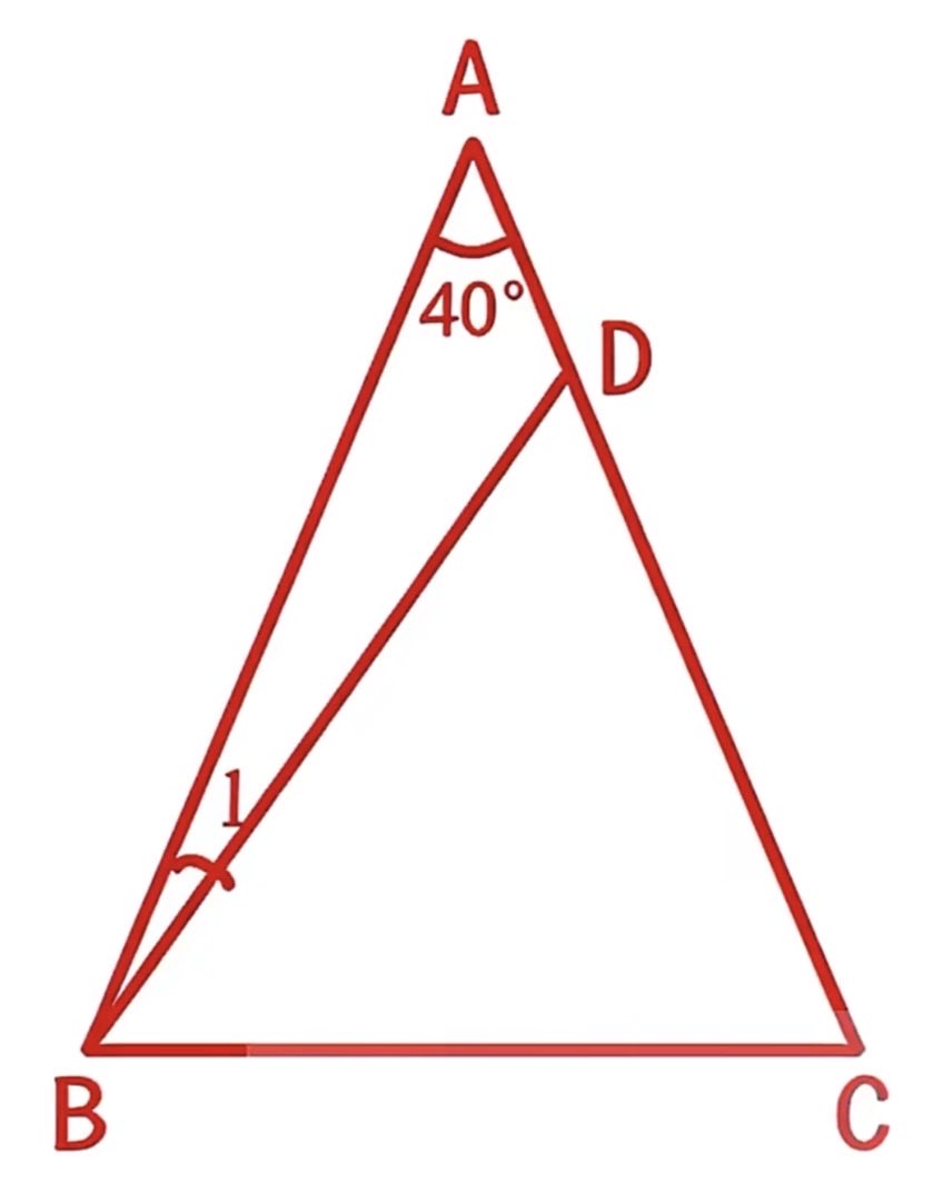 mathpilife's tweet photo. معطى AB=AC جد الزاوية 1 ? https://t.co/7ZpSdZjDoy