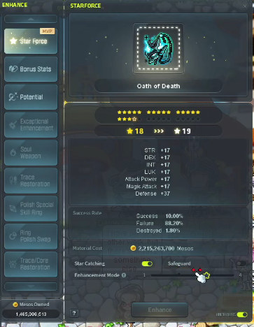 KhainiSwager's tweet photo. GMST
Star Force Enhancement Mode
- Decreases Success Rate and Destruction Rate https://t.co/yeVidFylxl