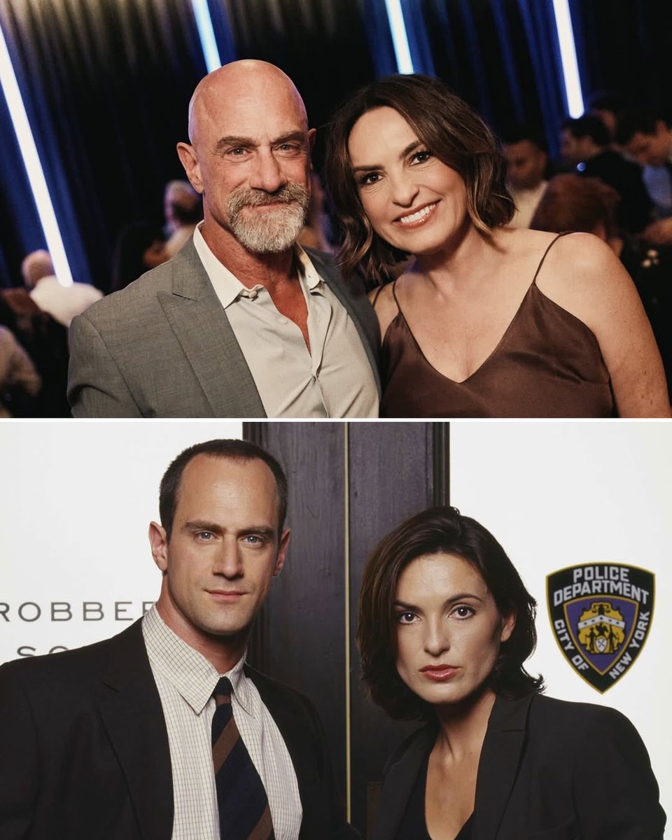 MeloniDaily's tweet photo. Your favorite brilliant duo.  Chris Meloni celebrates Mariska Hargitay’s Broadway debut 💛

📷 brilliantbway https://t.co/dDmiuA0kkj