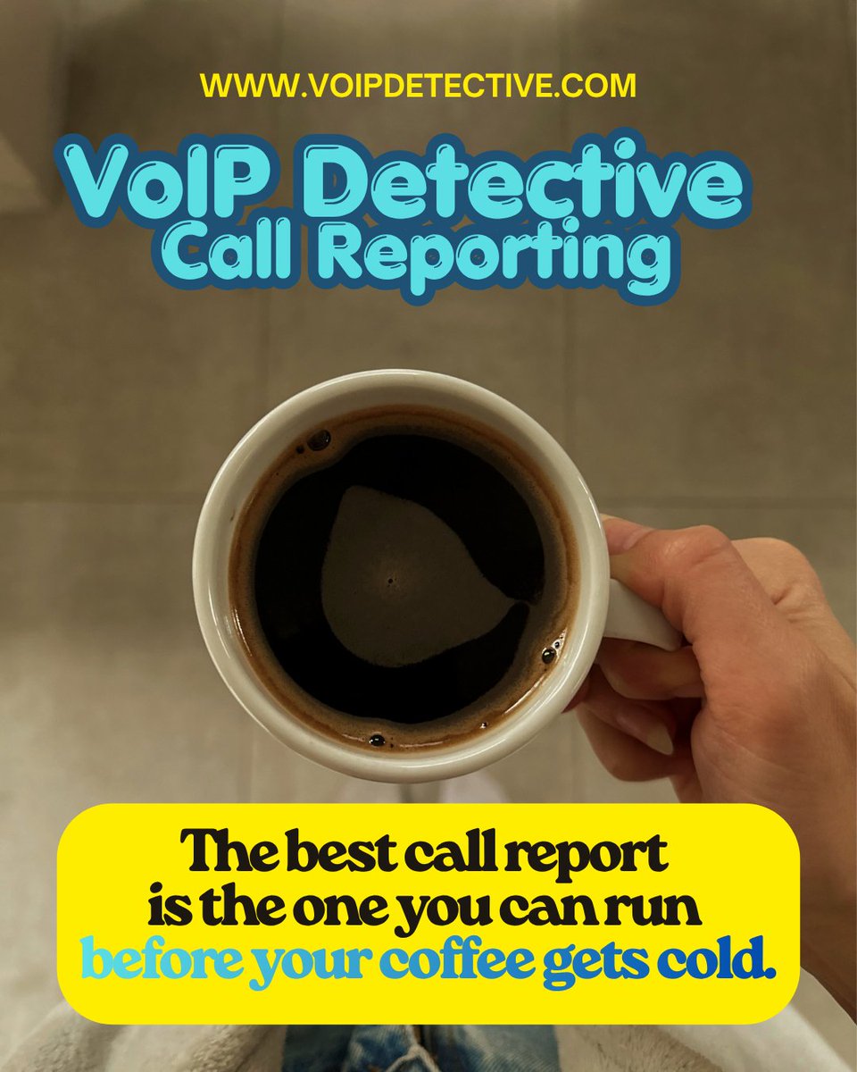 VoIPDetective's tweet photo. Get those call reports brewing, with VoIP Detective.
https://t.co/cyI4ivDLcg
#cucm #voipdetective #callreporting #callreportingtool #telecommunication #IT #callreportingsoftware #callreportingtool #networkengineer #workfromhome #VoIP #callreportinganalytics #networkengineering https://t.co/rqpMwHiMYq