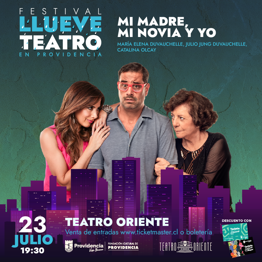 teatrooriente's tweet photo. #TEATRO En julio se realizará el Festival Llueve Teatro en Providencia organizado por @culturaprovi con cuatro entretenidas obras y descuentos para vecinos @Muni_provi Venta de entradas en https://t.co/R2HsLrwUR7 o boletería. Más info https://t.co/UcnxS5sNuc https://t.co/ThzIQQIgCe