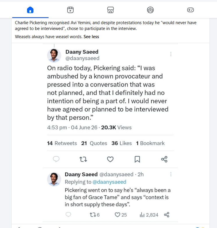 Balgowallah's tweet photo. Fuck Charlie Pickering and his Zionist BS
https://t.co/JzS1JDh60Q https://t.co/g4jqjtZcVn