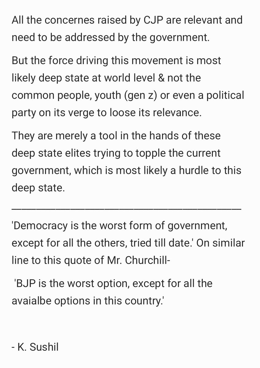 Sush_K15's tweet photo. #CJP #cockroachjanataparty #BJP #AAP #Opinion #freedomofspeech #NEET #paperleak #ChiefJustice #genz https://t.co/RB9Vv1RbzP