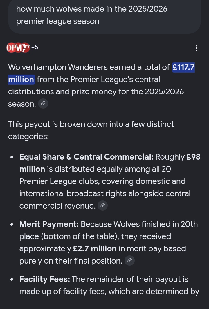 AFCkennyy's tweet photo. Winning the Ligue 1 only bags you £32m, thats a third of what Wolves made even from finishing 20th. 
Now I see why no other team in the league wants the title 🤣 https://t.co/kkac4G7ymY