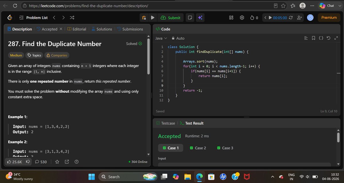 peanutshawty22's tweet photo. Day - 33 of #100daysofCode
and day - 4 of #SDESheetChallenge 

✔️Find the Duplicate Number (Solved it using arrays and hashset)
✔️Find the repeating and missing number
✔️Inversion of Array (Pre-req: Merge Sort) 

@takeUforward_  @striver_79
 #LeetCode #dsa https://t.co/QUu1RS7AVq