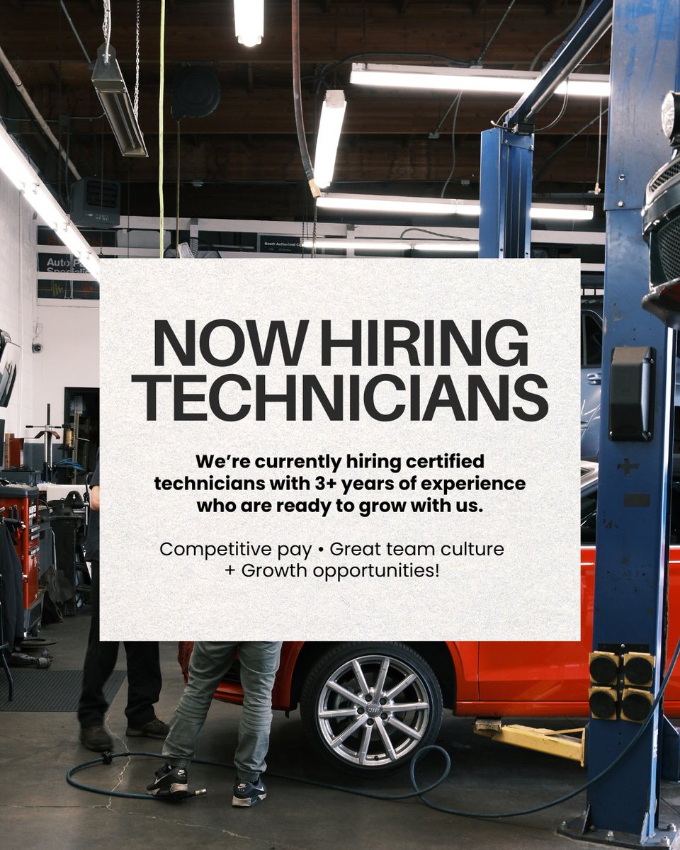 CarTenderWA's tweet photo. WE’RE HIRING 🚗🔧
If you’re ready for competitive pay, a positive work environment, and opportunities to grow your career, click below to apply.
Apply today at https://t.co/a4d2FwPFIY https://t.co/qG6raMaWZ5