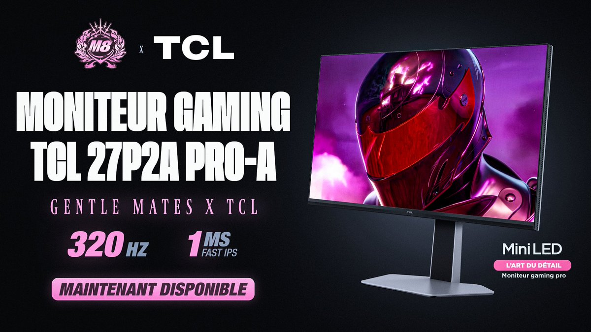 gentlemates's tweet photo. Vous n'aurez plus aucune excuse de latence...

Retrouvez dès à présent notre moniteur gaming @TCL_TV_FR 27P2A PRO-A sur : https://t.co/L08IlqYKYK

Disponible sur Fnac, Darty et Boulanger https://t.co/7ITDhDvKlS