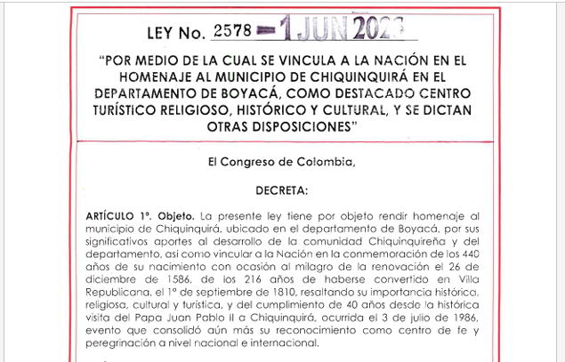 Portafolioco's tweet photo. Colombia tendrá un nuevo festivo nacional. La Ley 2578 del 1 de junio de 2026 declaró el Día de Nuestra Señora del Rosario de Chiquinquirá, que se conmemora cada 9 de julio, como día festivo de carácter nacional y de obligatorio cumplimiento en todo el territorio del país.

Detalles ➡️https://t.co/ysClOLnzp5