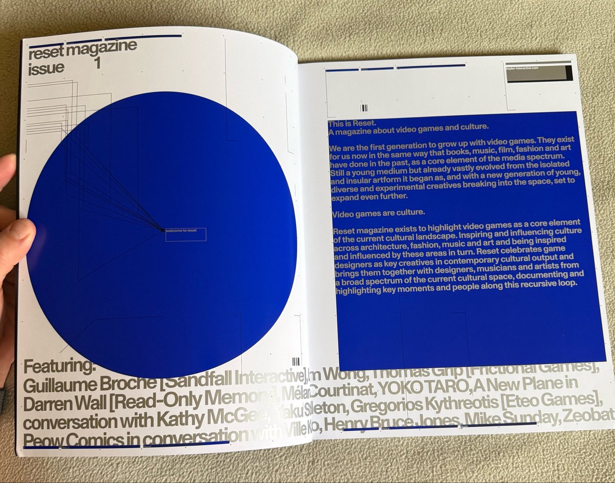BATHSmusic's tweet photo. —RESET MAGAZINE ISSUE 1—
(exquisite artifact, tysm
@Kepler_Interact @simon_sweeney)

thrilled to own a piece of history, the first issue in what i hope remains a long running publication. firmly and beautifully showcases video games as an undeniable fulcrum of culture ♾️ https://t.co/l9fyjmmt4H