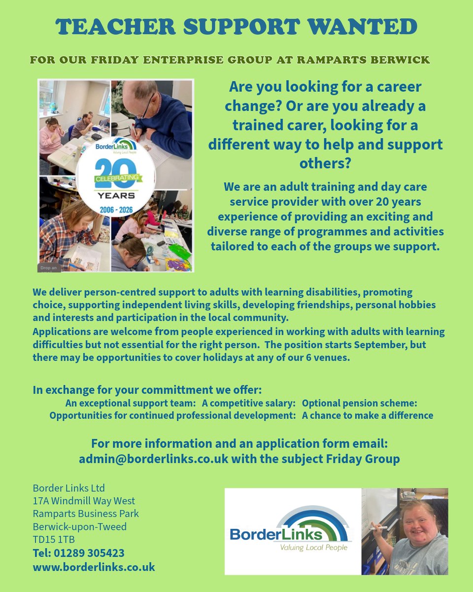 linksborder's tweet photo. Join our Berwick Ramparts Friday Group as a teacher supporter! If you're kind, patient, and cheerful, email mailto:admin@borderlinks.co.uk 
01289 305423
https://t.co/LGow9rv0sJ https://t.co/hjQojB1Hkh