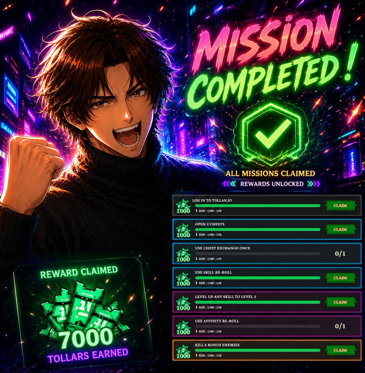 Boxerr110's tweet photo. Daily mission completed LFG ! @TollanUniverse !

It take only 30 min to complete daily missions, 
hella free @AbstractChain Xps by playing tollan 🔥 https://t.co/EmEB52IIhE