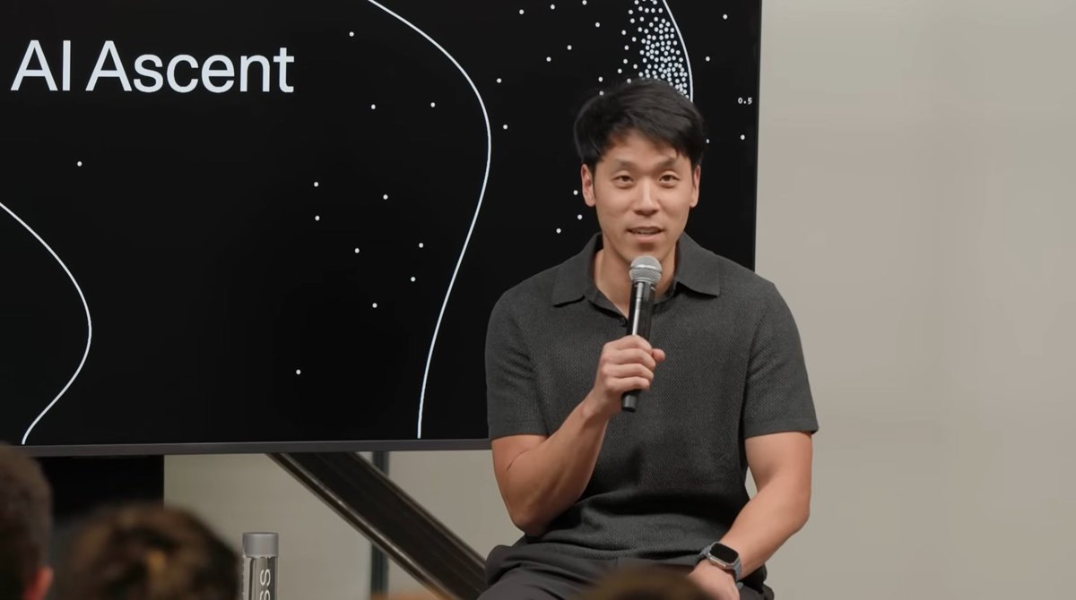 SERobinsonJr's tweet photo. NEURALINK: DJ Seo, co-founder and president of Neuralink, joined Sequoia partner Shaun Maguire at AI Ascent 2026 to discuss building the bridge between the human brain and AI.

DJ covers Neuralink's progress from 1 patient to over 20, +45,000 hours of BCI use, patients regaining control of computers and robotic limbs via thought, and addresses the current status of Blindsight (vision-restoration).

He described AI as an exocortex layered above the human neocortex, with the technology's ceiling as "direct, uncompressed, multimodal transfer of concepts" between minds and machines. 

He also shared lessons from working with Elon Musk.