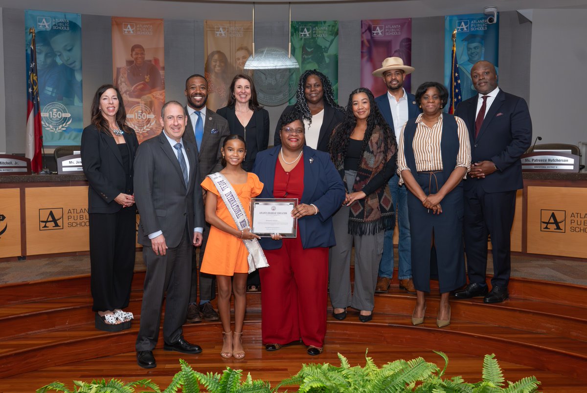 apsupdate's tweet photo. This month, the Atlanta Board of Education proudly recognized 4 outstanding APS counselors whose schools earned Recognized ASCA Model Program honors at Sutton Middle School and Humphries Elementary, introduced the 2026-2027 Student Advisory Council, and celebrated our amazing APS Warehouse Teams in Facilities & IT for their dedication.

Special congratulations to McKenna K. Baskett, crowned the 2025-2026 Royal International Miss Pre-Teen! It’s an honor to celebrate the incredible individuals and teams making APS shine brighter every day. #APSProud #APSExcellence