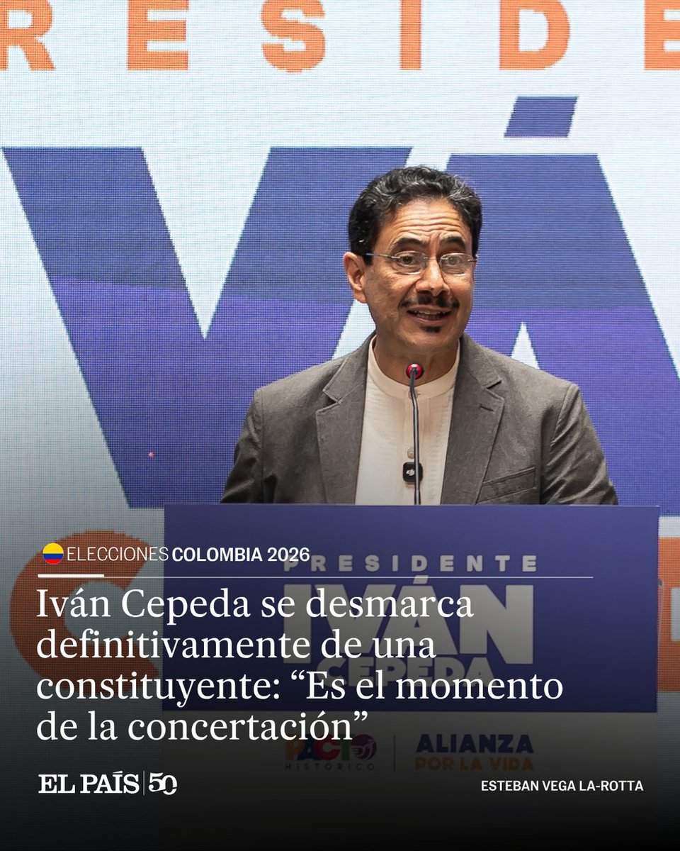 ElPaisAmericaCo's tweet photo. 🔴Cepeda se ha desmarcado definitivamente de la idea de convocar una asamblea constituyente y ha declarado que llegó el momento de la unión y la concertación. “El proyecto político de la extrema derecha de De la Espriella constituye una amenaza", afirma https://t.co/9xvScADysY https://t.co/e146VimvBY