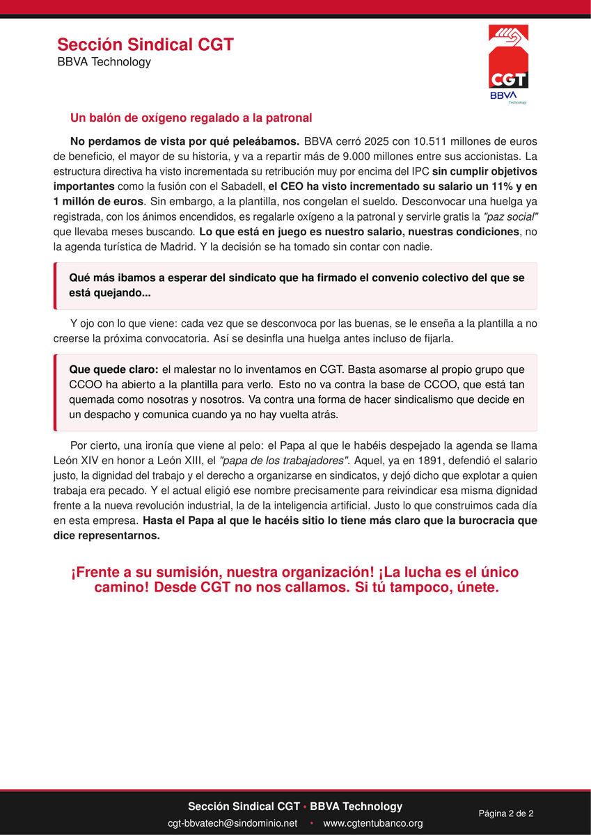 CGTenBBVATech's tweet photo. CCoo nos aplaza, CCoo nos lo quita.

CCoo nos lo oculta, CCoo decide por ti.

Lo tenemos claro: Si nadie trabaja por ti, que nadie decida por ti.

#ElPapaEnMadrid https://t.co/uDnc7V4F9e