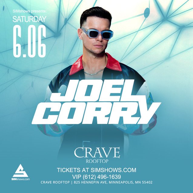 SIMshows's tweet photo. 🔥 JOEL CORRY GIVEAWAY 🔥
T-minus two days til you can catch @JoelCorry at @CRAVEamerica 🌇 Here’s how you can enter to win a pair of tickets:

🔥 LIKE this post

🎟️ Lock in your tix at https://t.co/MXLFw2zmAT https://t.co/doBLLz3Es5
