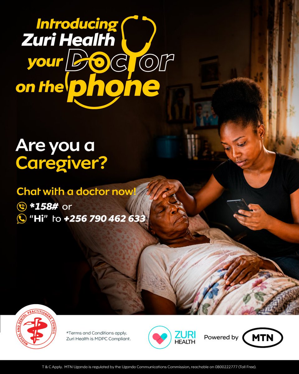 IanFirminho's tweet photo. No long commutes, no crowded waiting rooms. Get a licensed doctor on the line in under 3 minutes from wherever you are.
​Connect instantly:
👉 Dial *158#
👉 WhatsApp "HI" to +256 790 462 633
(Service active daily, 8 AM – 5 PM)
​#ZuriHealthByMTN #UnstoppableNetwork https://t.co/8u2Hl9cmXY