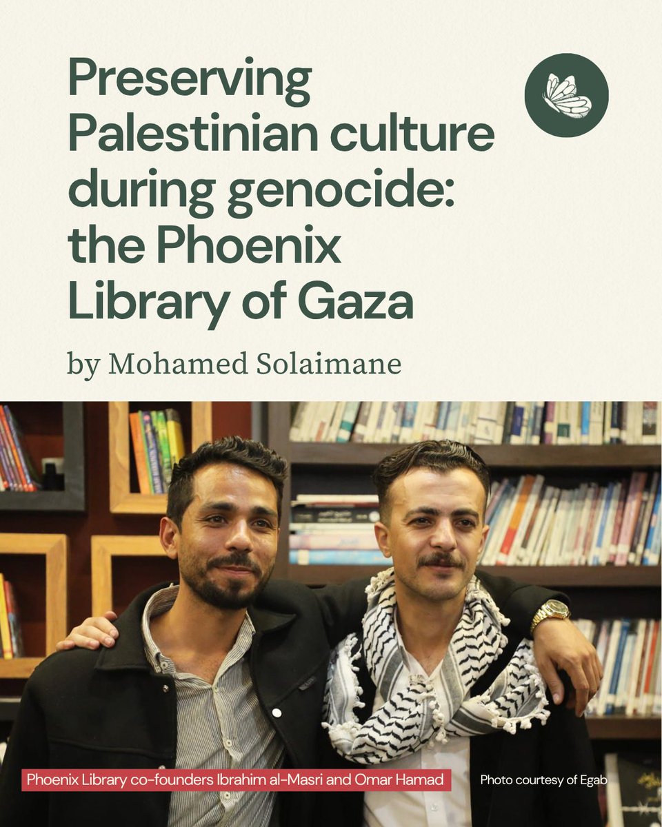Shareable's tweet photo. Amidst the U.S./Israeli genocide on Gaza, Palestinians are working to preserve &amp; rebuild libraries and cultural institutions. @phoenixlibrary1 is the first library in Gaza to open since the genocide began.  

Read here: https://t.co/gFMalvknbg @OmarHamadD @IamIbrahim21 @Egab_co https://t.co/sJNRTsPtGc