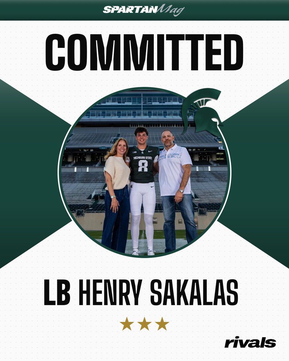 TheSpartanMag's tweet photo. BREAKING: Michigan State lands 2027 LB Henry Sakalas fresh off weekend official visit…

He was set to visit Nebraska and Illinois later this month. 

(READ): https://t.co/TFjitckwJ3 https://t.co/YCpQuP5Zmk