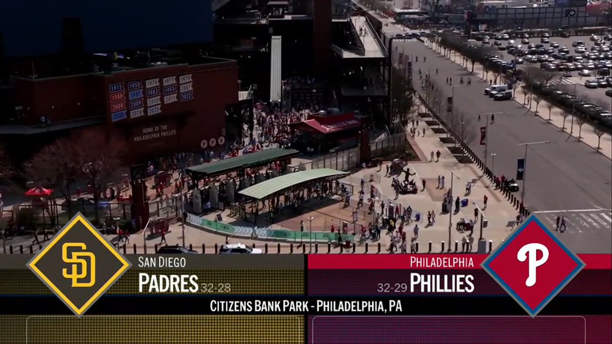 PadresStrong's tweet photo. ⚾️ PLAYBALL ⚾️

🟤 San Diego Padres 🆚 Philadelphia Phillies 🔴
🏟️ Citizens Bank Park, Philadelphia, PA.

#MLB #ForTheFaithful https://t.co/vS6ZPtw6m3
