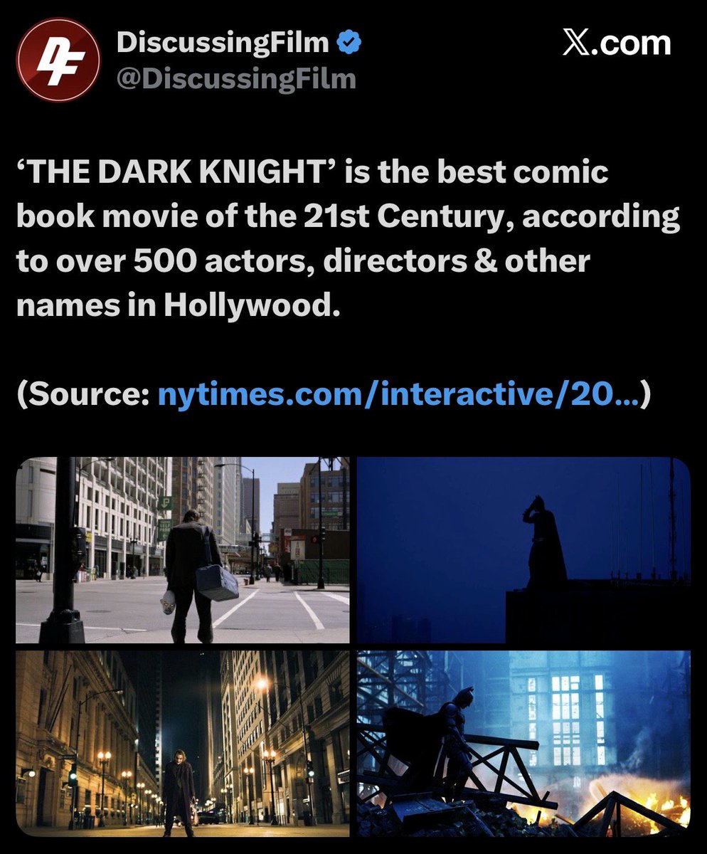 XPunk115's tweet photo. @Mandevil23 Crazy how TDK avoided the comic books and went on to become the best comic book movie of all time 😂😂 https://t.co/0TnArjTlYK