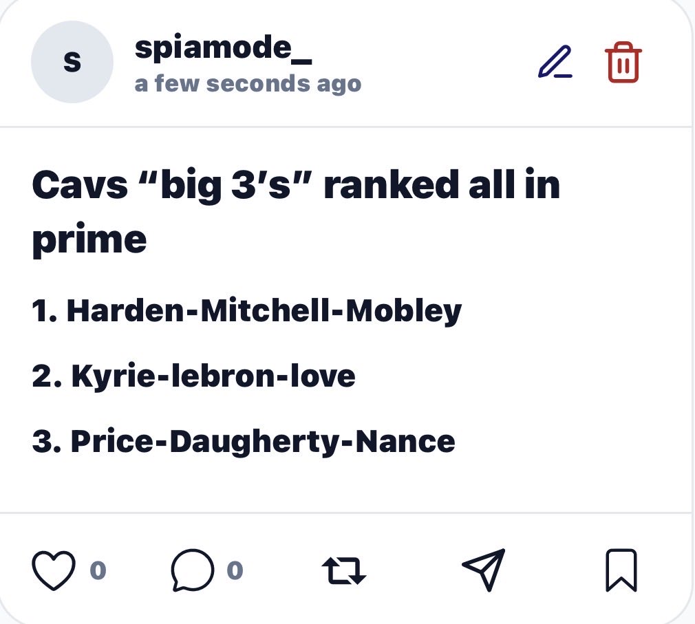 SpidaMode's tweet photo. Top 3 Cavs “big 3s” ranked 

Thoughts? @RankOnListd https://t.co/8AofpVMBRM