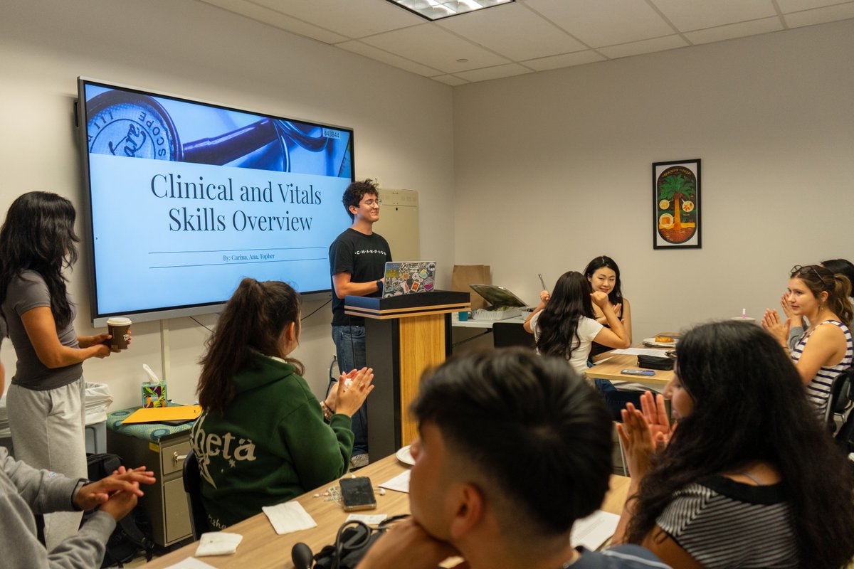 PATHSUCSD's tweet photo. This Spring quarter, the PATHS Program hosted a 3- Part Vitals Training Workshop, facilitated by PATHS Scholars Anasilvia Herrera Fuentes, Carina Rocha, and Christopher Huerta. Scholars learned how to accurately measure, record, and interpret cardiac vital and respiratory signs. https://t.co/qp5rTJvjpX