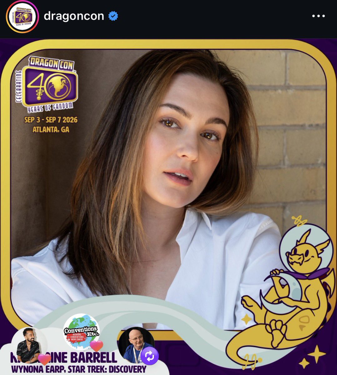 conagentC's tweet photo. Look who’s coming to @DragonCon Let’s Earp it up with @KatBarrell and @DominiqueP_C on Atlanta Georgia Sept 3-7th, 2026.  There will be personalized autographs, selfies, combos, and professional photo Ops.  #WynonnaEarp #Earpers https://t.co/m421c1f1CQ