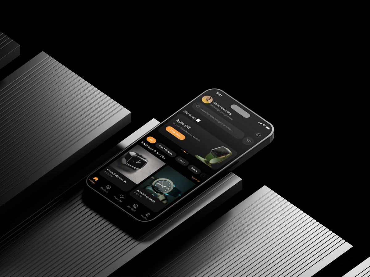 WaarithUIUX's tweet photo. Just designed a premium wristwatch mobile app experience. ⌚

Focused on:
• Luxury aesthetics
• Seamless shopping experience
• Smart product discovery
• High-converting user flows
I help startups and businesses transform ideas into beautiful, user-centered products.
Available for freelance projects, contracts, and consulting.
#UIUX #ProductDesign #MobileAppDesign