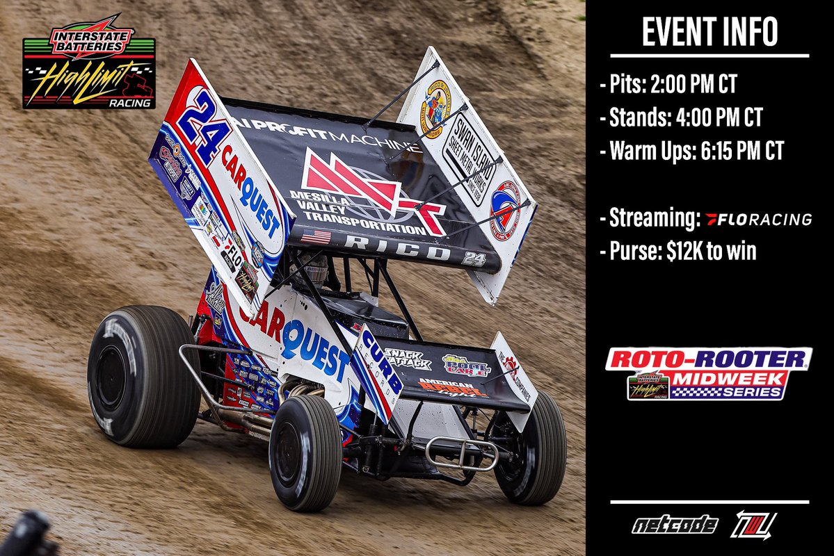 OWUpdates_'s tweet photo. 𝐈𝐓’𝐒 𝐑𝐀𝐂𝐄 𝐃𝐀𝐘!

The @HighLimitRacing debut at the Gondik Law Speedway for another round of the @RotoRooter Midweek Money Series. https://t.co/WJzpidzoDs